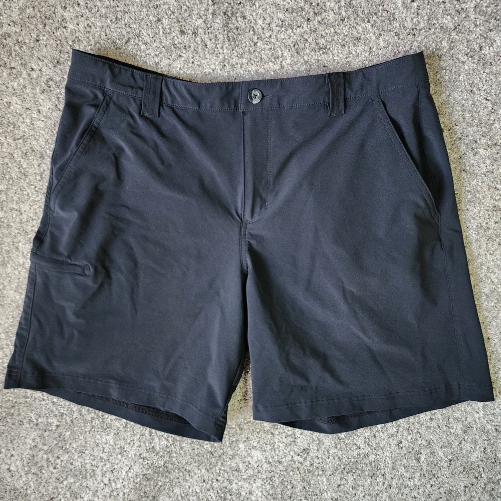 Columbia PFG Mens Black Performance Fishing Gear Shorts Size 36 | 8 Inch Inseam